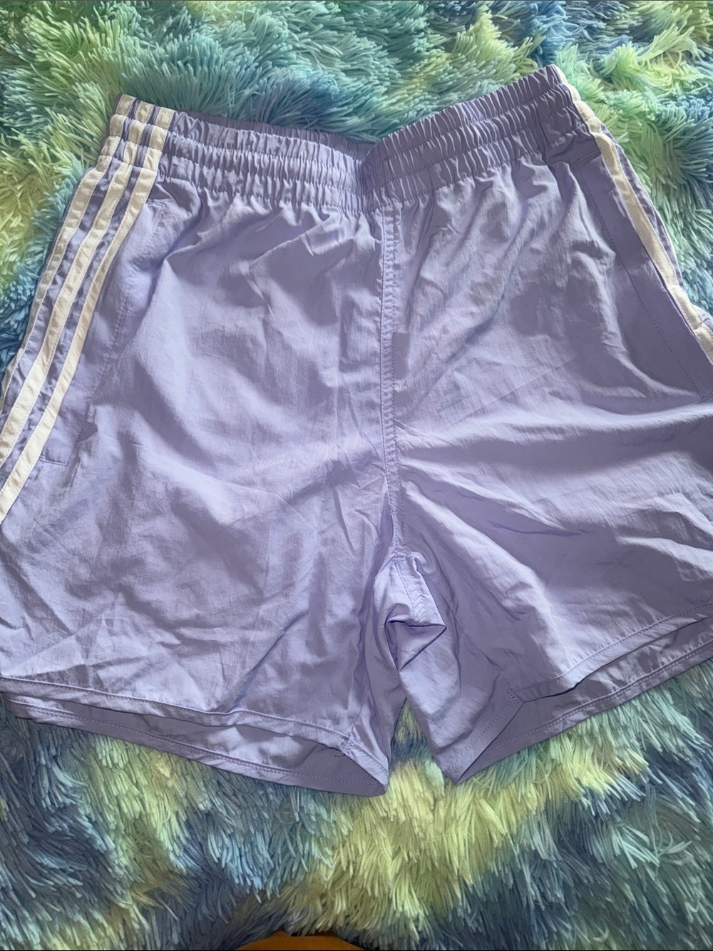 adidas violet tone Athletic Shorts with White Stripes